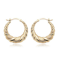 14k Gold Ribbon Hoop Earrings
