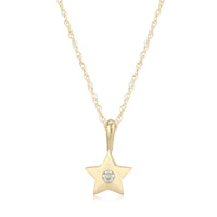 14k Gold Star Necklace with Diamond