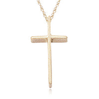 14k Gold Swedged Cross on 18in Chain