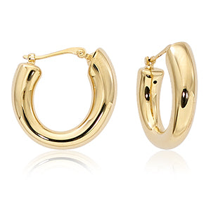 14k Gold Chubby Tappered Hoop