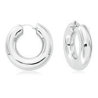 Sterling Silver Donut Hoop Earrings