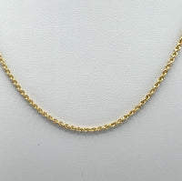 14k Gold Chain, Round Cable 1.6mm 18in
