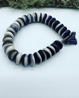 Whale Tail Wampum Bracelet with Big Beads