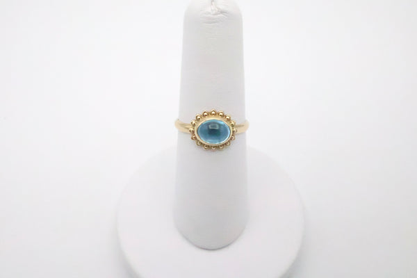 Richard Hamilton 14k Gold Blue Topaz Flower Ring