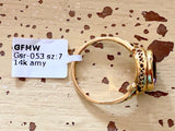 14k Gold Ring with Bezel Set Amethyst - size 7