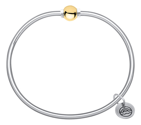 Cape Cod Screwball Bracelet - Sterling Silver with 14K Gold Ball