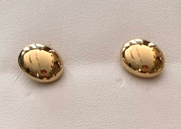 Oval Button Studs - 14k Gold