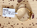 14k Gold Ring - Amethyst, Diamond Halo - size 6