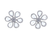 Platinum Flower Stud Earrings
