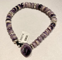 Wampum Bracelet With a Few Handmade Silver Beads
