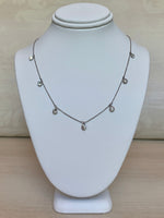18k White Gold John Apel Necklace With Diamond Droplets