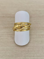 18k Gold and Diamond Wrapped Ribbon Ring