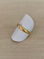 18k Gold Band With Diamond Center Stone