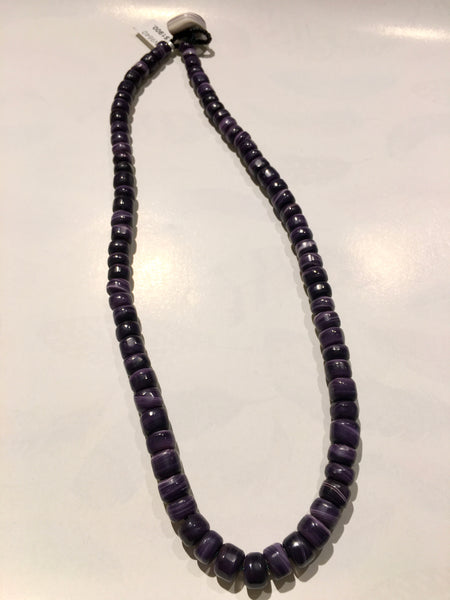 Wampum Necklace Dark Purple 5-6mm 18.25in