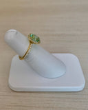 18k Gold Ring with Oval Green Tourmaline - size 6