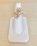 18k Rose Gold Ring with Diamonds - size 5.5