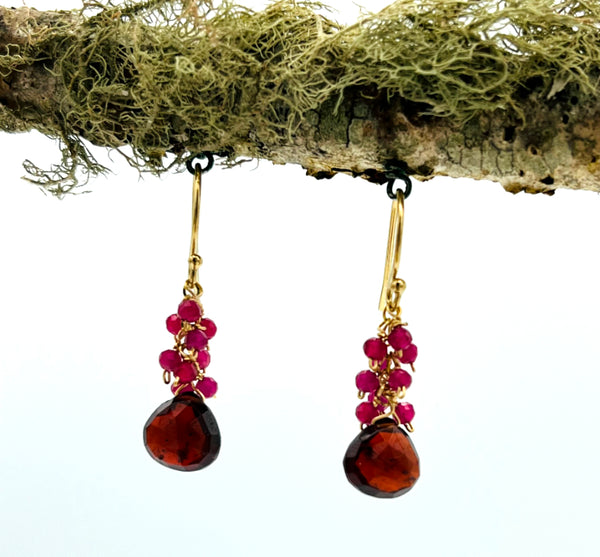 Cascade drop in Red Gold Filled Earrings by Brenda
