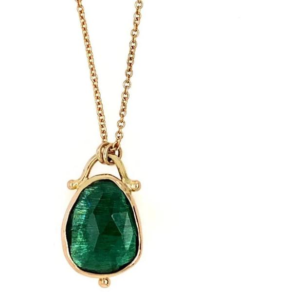 14k Gold and Green Tourmaline Necklace