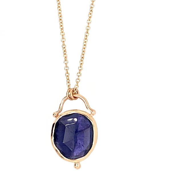 14k Gold and Iolite Necklace